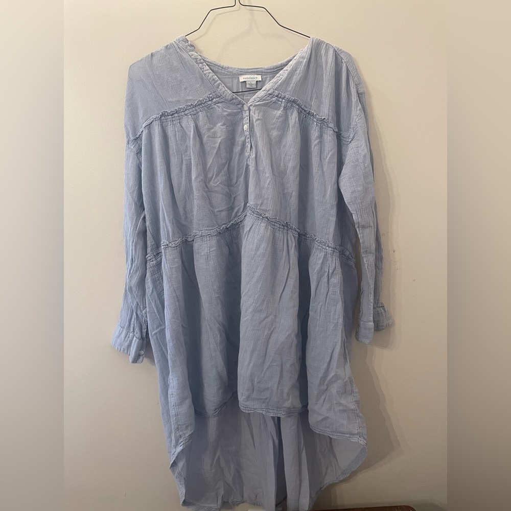 Sundance Pale Blue Gauze Tunic Blouse